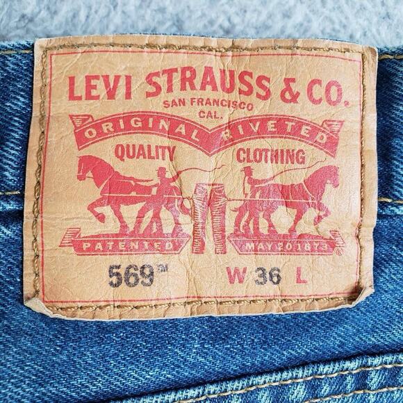 Levi’s Jean Shorts 569 Size 36 Men’s Denim Light Wash 5-Pocket Jorts Denim - Picture 6 of 10